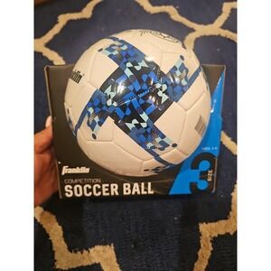 Franklin Size 3 Soccer Ball Blue Black With‎ White Background